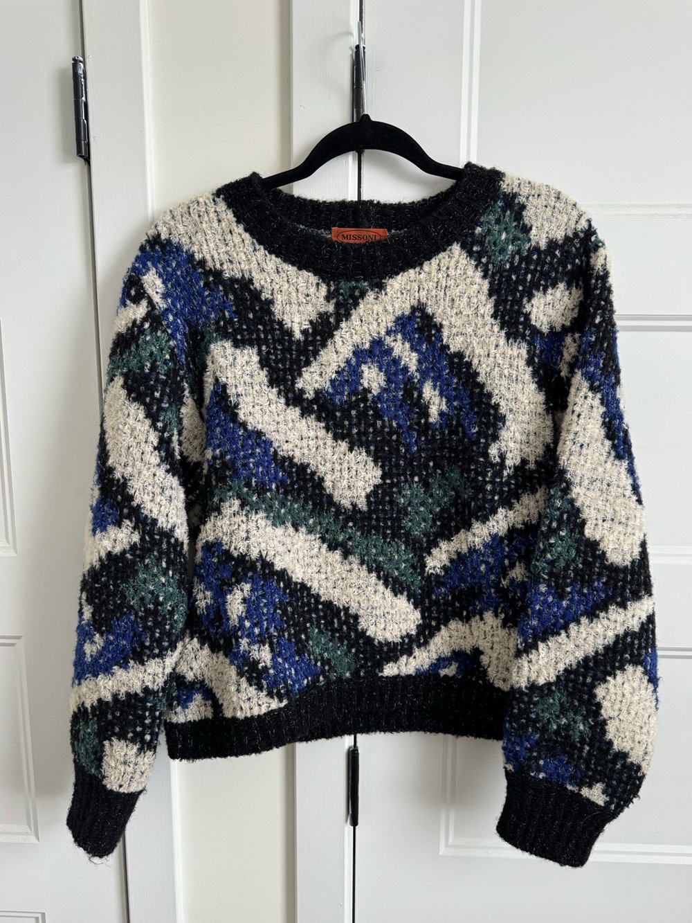 Missoni Abstract Geometric Knit Crewneck Vtg Intarsia Sweater | Made in Italy